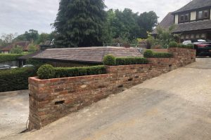 Old stock brickwork garden walls and flower beds 1