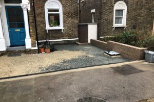 Resin driveway preparation and retaining walls 2