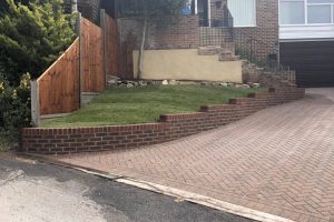 Front garden redesign. Brickwork, lawn and fencing 2